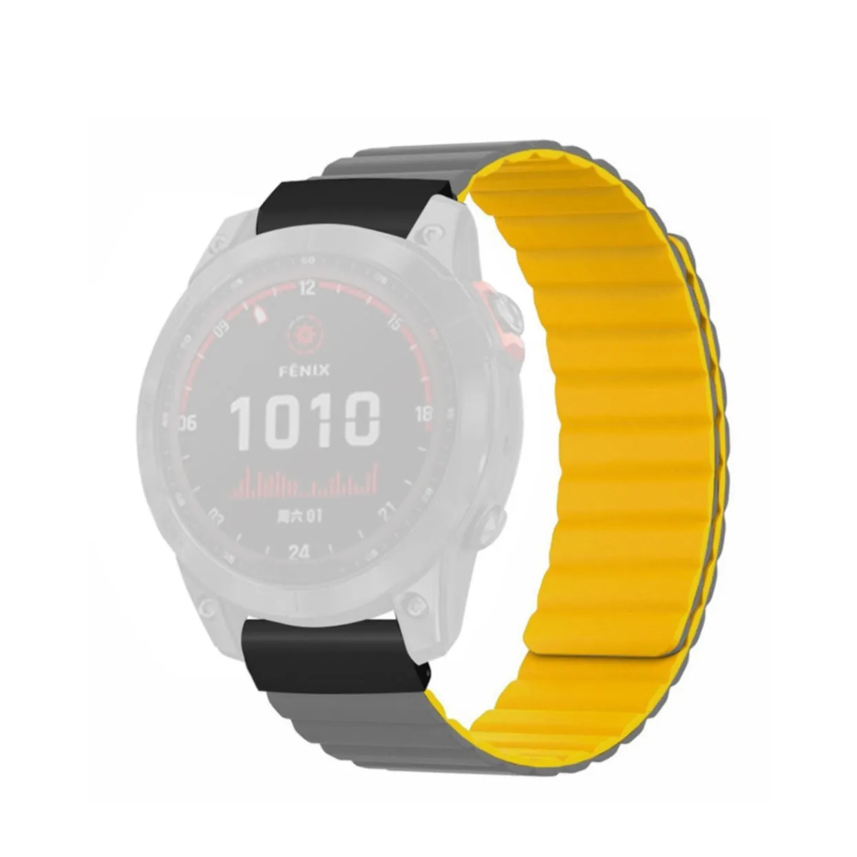 Garmin D2 Silicone Sport Magnetic Wristband - Gray / Yellow