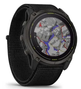 GARMIN Enduro 3 Solar Sapphire GPS Multisport Smartwatch - Black/Carbongray DLC Titanium, Ultra Fit Nylon Strap