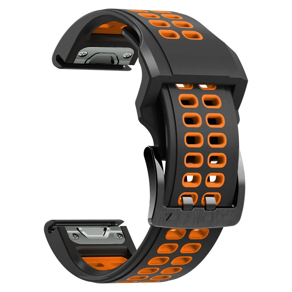 Garmin Enduro replacement silicone wristband Dual Color (joint circumference: 180-220mm) - Black / Orange