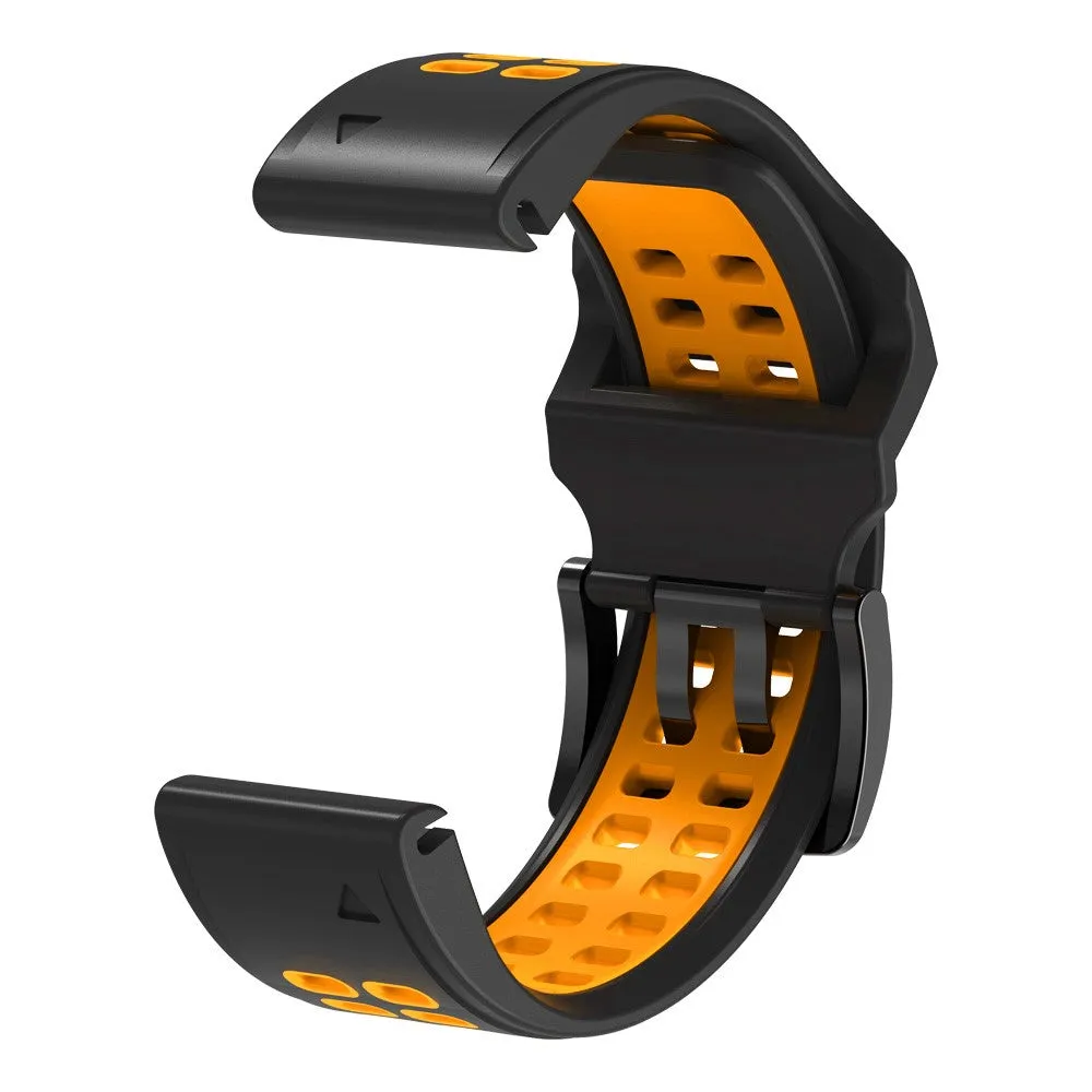 Garmin Enduro replacement silicone wristband Dual Color (joint circumference: 180-220mm) - Black / Orange