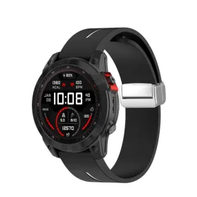 Garmin Fenix 5S silicone sports bracelet with magnetic clasp - black / white