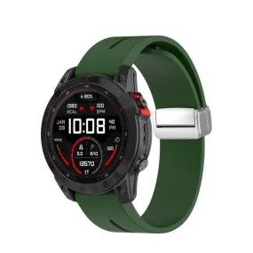 Garmin Fenix 6S Sapphire silicone sports bracelet with magnetic clasp - dark green / black