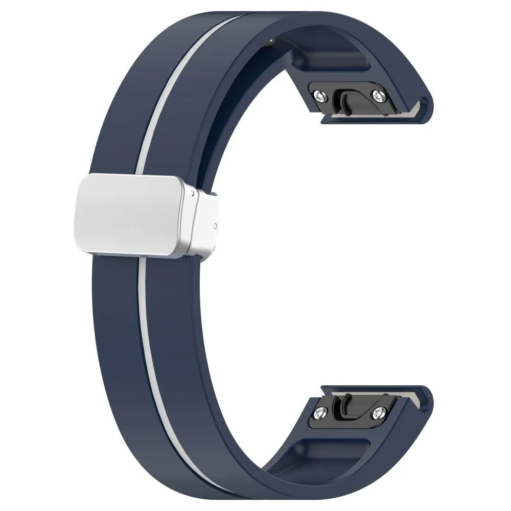 Garmin Fenix 6S Solar Silicone Sports Bracelet with Magnetic Clasp - Blue / White