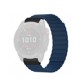 Garmin Fenix 6X Pro Sapphire Editions Silicone Sport Magnetic Watch Band - Dark Blue