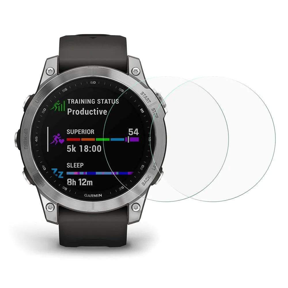 Garmin Fenix 7 Arc Edge Hærdet Glas Skærmbeskyttelse - 2 Pak - Gennemsigtigt