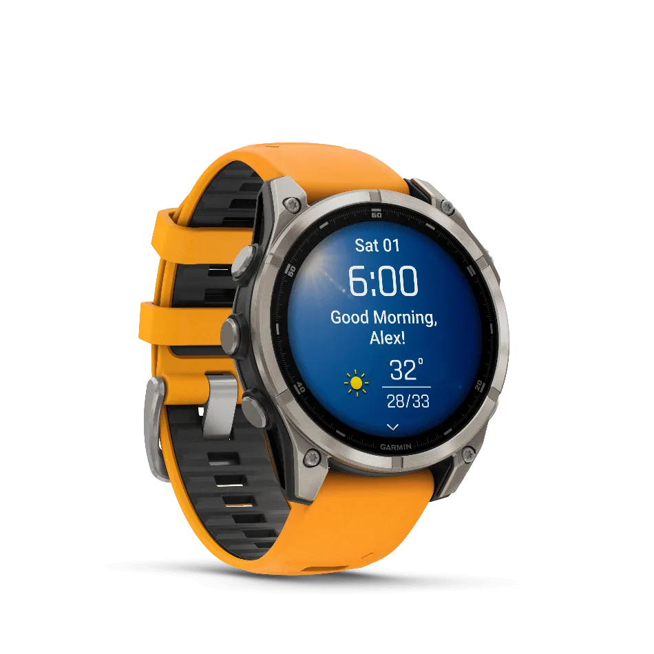 Garmin Fenix 8, 47mm, AMOLED, Sapphire, Titanium and Graphite with Spark Orange and Graphite Band