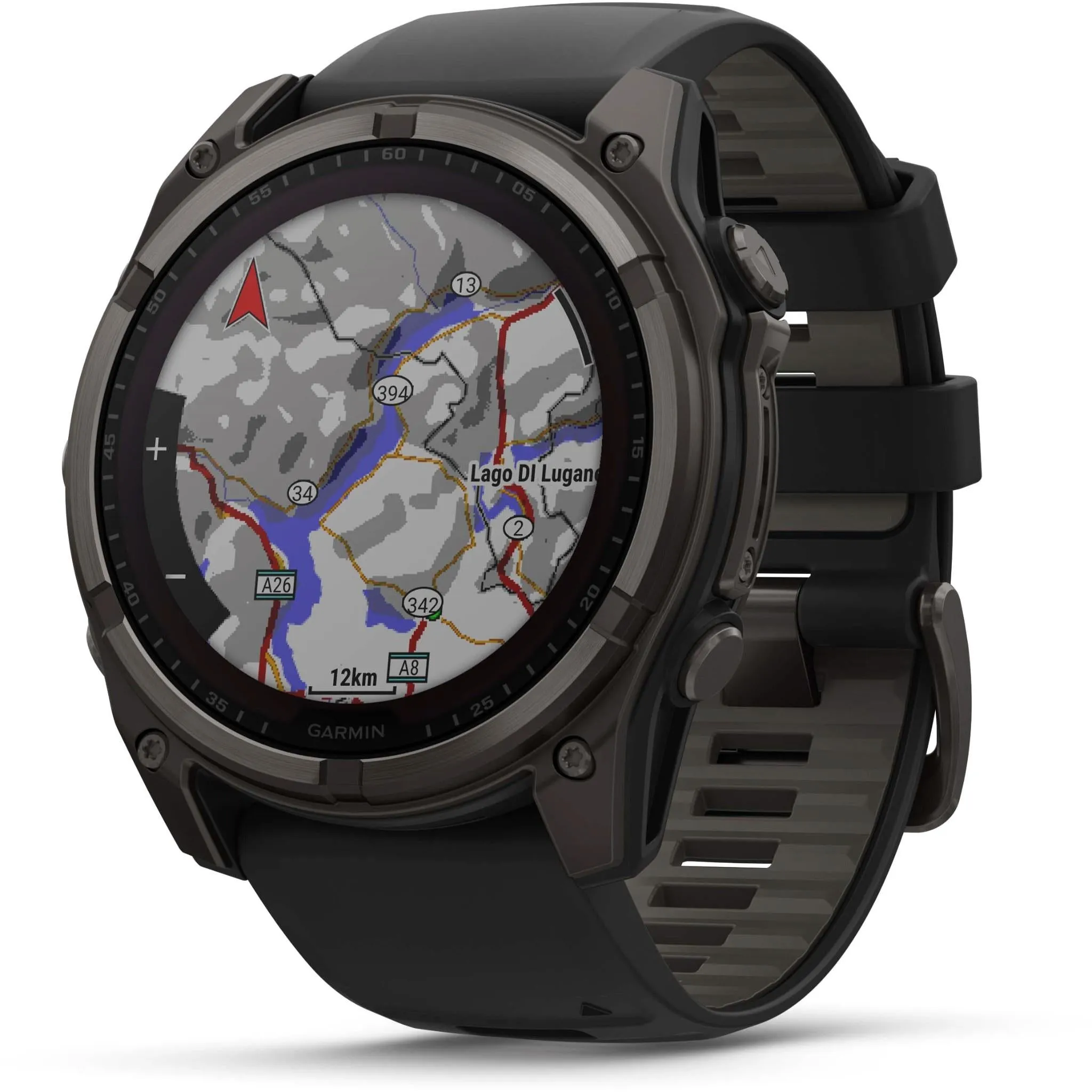 Garmin fenix® 8 51mm SOLAR Sapphire Edition Carbon Grey Titanium with Black   Pebble Grey Band