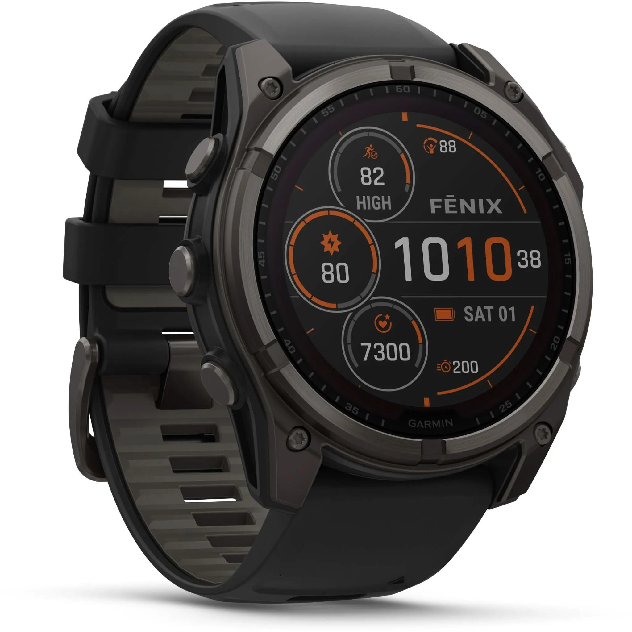 Garmin fenix® 8 51mm SOLAR Sapphire Edition Carbon Grey Titanium with Black   Pebble Grey Band