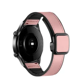 Garmin Forerunner 55 silicone wristband with synthetic leather layer   magnetic clasp - Pink