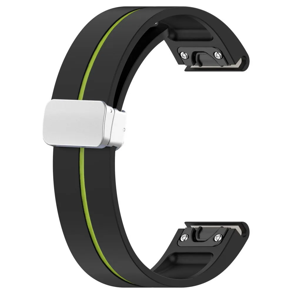 Garmin Instinct 2S Surf Edition silicone sports bracelet with magnetic clasp - Black / Green