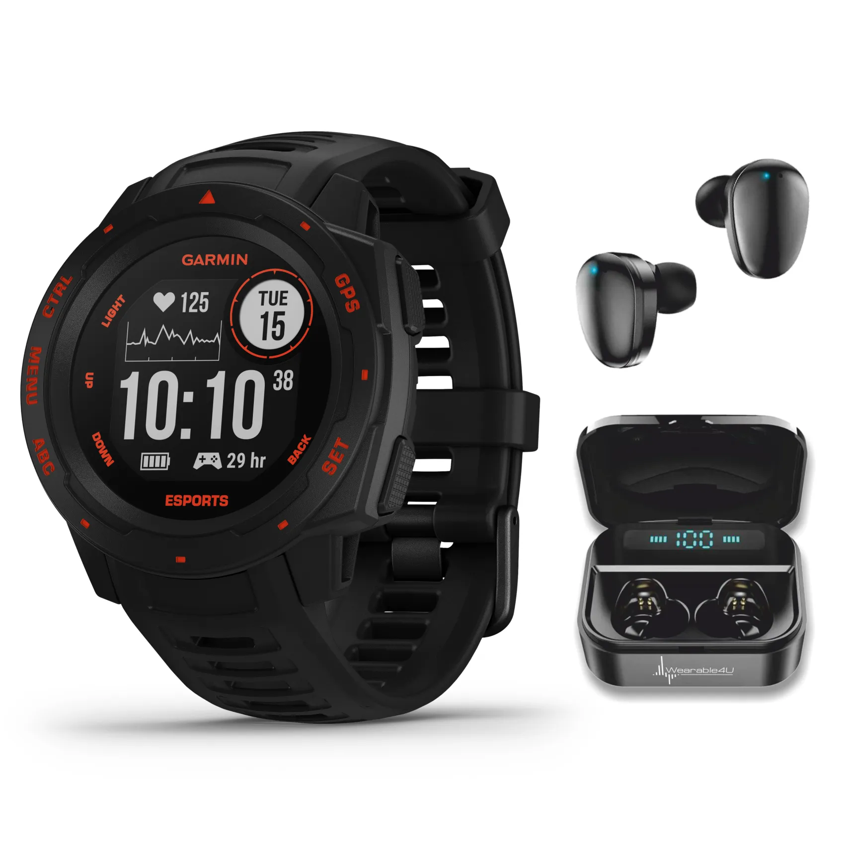 Garmin Instinct Esports Edition, Black Lava GPS Smartwatch for Esports Athletes (010-02064-73)