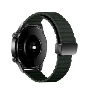 Garmin Venu Sq Music synthetic leather wristband with magnetic clasp (joint circumference: 170-220mm) - Dark green