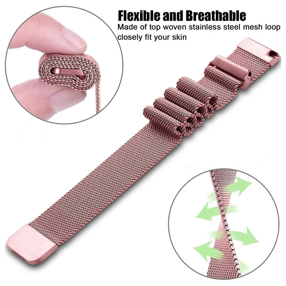 Garmin Venu / Vivoactive 3 / 3 Music milanese stainless steel watch strap - Rose Pink