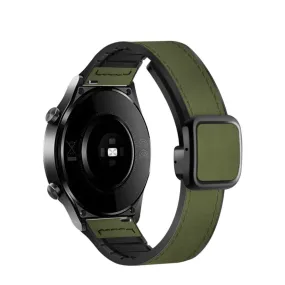 Garmin Vivoactive 3 silicone wristband with synthetic leather layer   magnetic clasp - dark green