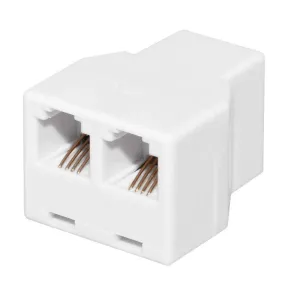 GE Duplex In-Line Adaptor Splits Single Phone Line to Two - White