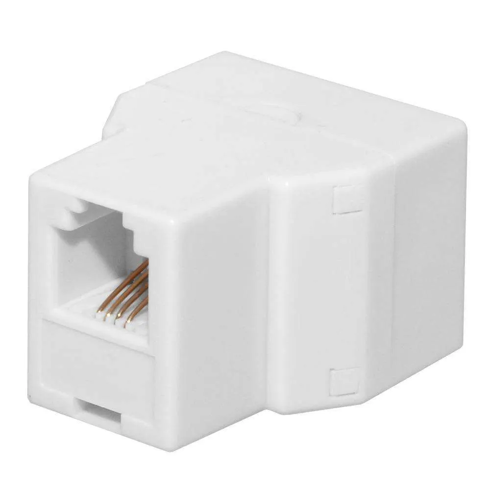 GE Duplex In-Line Adaptor Splits Single Phone Line to Two - White