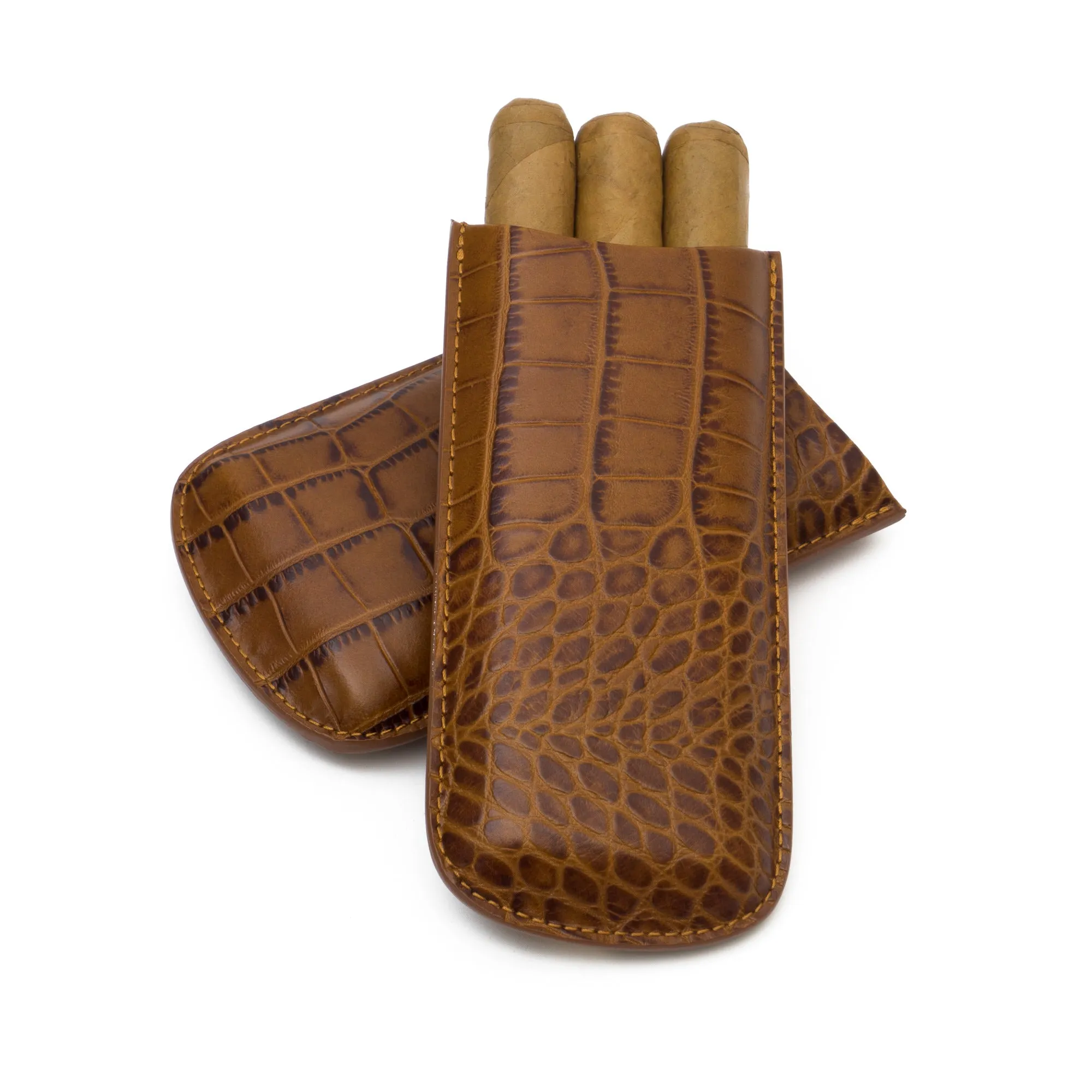 Genuine Croco Embossed Leather Cigar Case | TF400