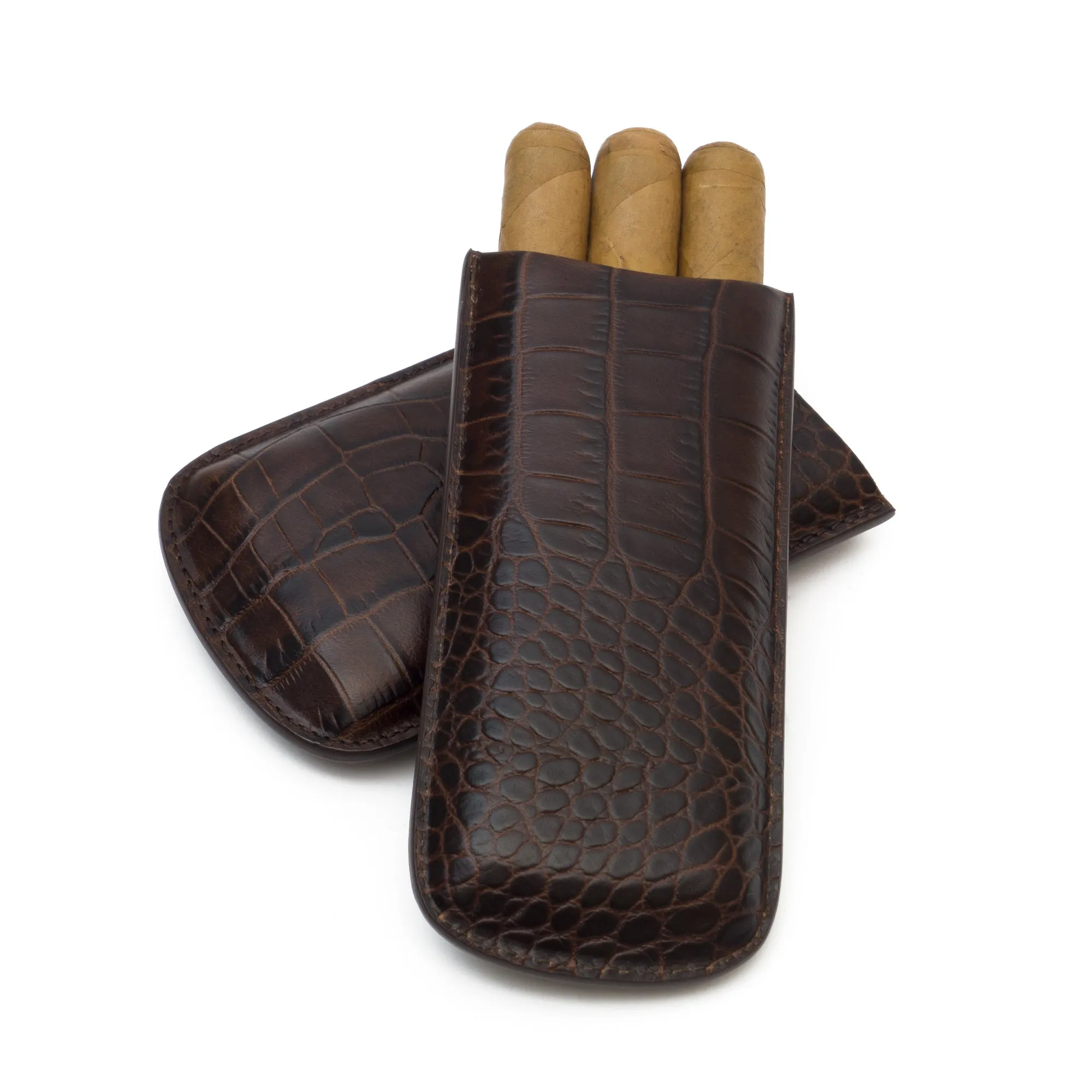 Genuine Croco Embossed Leather Cigar Case | TF400