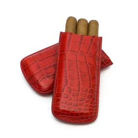 Genuine Croco Embossed Leather Cigar Case | TF400