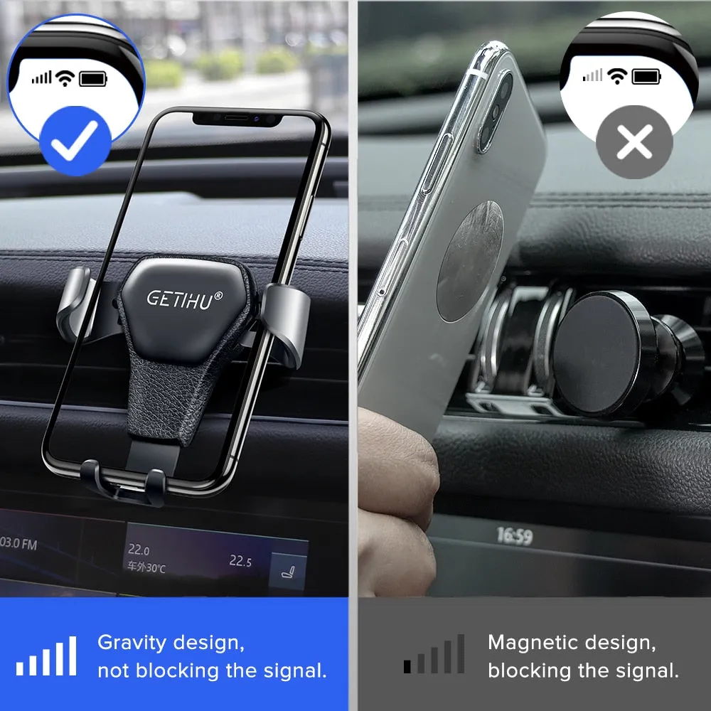 GETIHU Gravity Car Holder For Phone in Car Air Vent Clip Mount No Magnetic Mobile Phone Holder Cell Stand Support For iPhone X 7