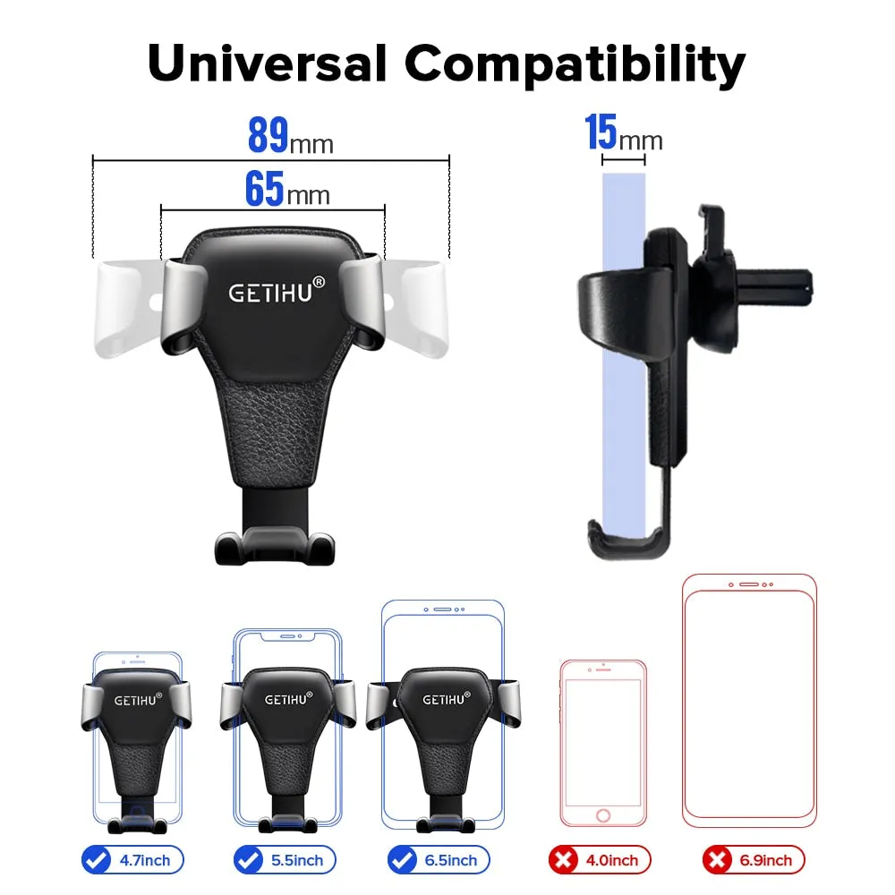 GETIHU Gravity Car Holder For Phone in Car Air Vent Clip Mount No Magnetic Mobile Phone Holder Cell Stand Support For iPhone X 7