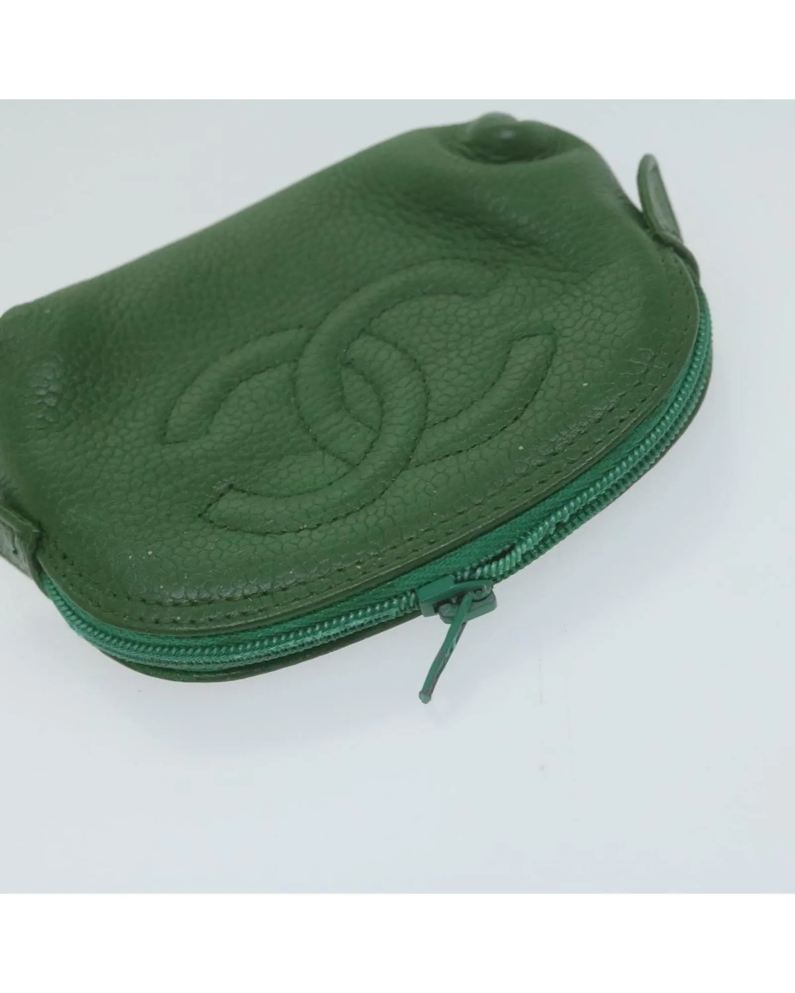 Green Caviar Skin Pouch Set with CC Logo