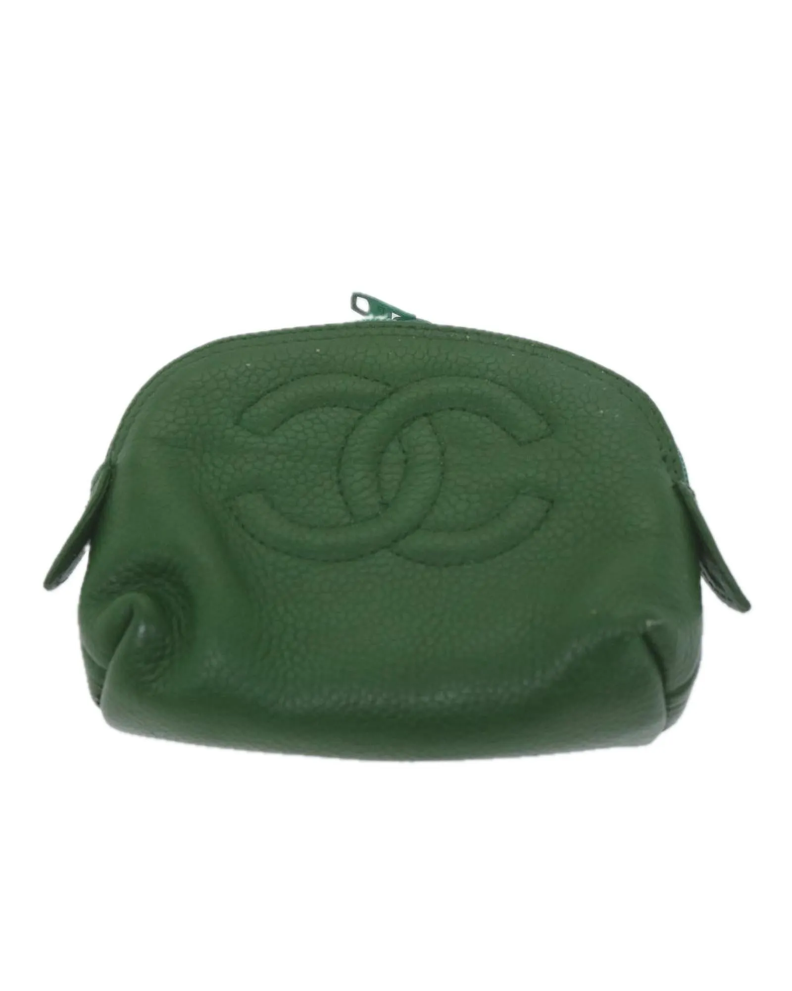 Green Caviar Skin Pouch Set with CC Logo