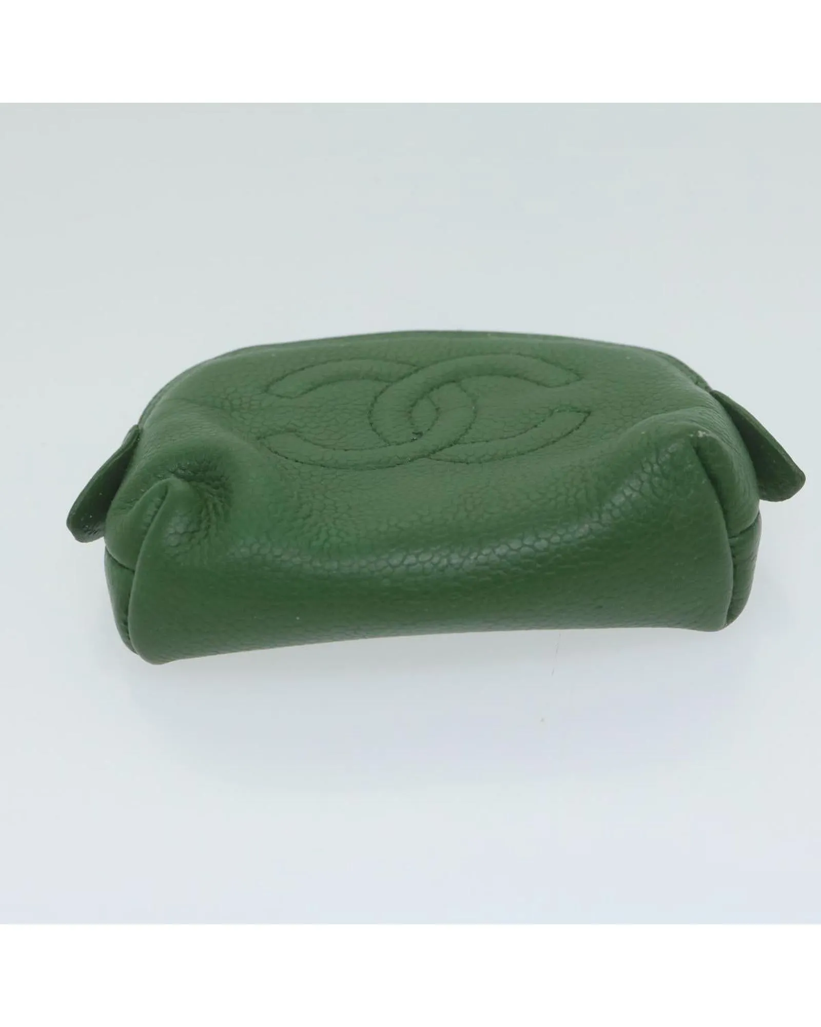 Green Caviar Skin Pouch Set with CC Logo