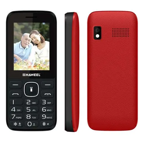 Haweel X1 Mobile Phone 2.4 inch Network 2G Dual SIM Super Big Speaker Support FM / TF / Torch Russian Keyboard Older Phone