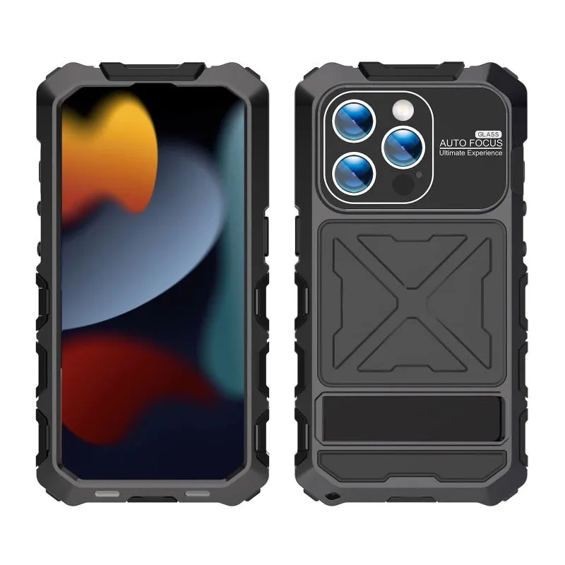 Heavy Duty Military Grade Rugged Phone Case with Kickstand with Screen for iPhone