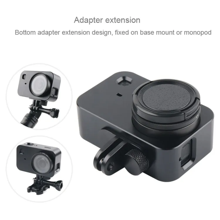 Housing Shell Aluminum Alloy Protective Cage with 37mm Filter Lens & Lens Cap & Screw for Xiaomi Mijia Small Camera (Black)