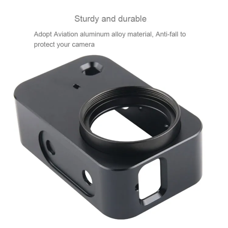 Housing Shell Aluminum Alloy Protective Cage with 37mm Filter Lens & Lens Cap & Screw for Xiaomi Mijia Small Camera (Black)