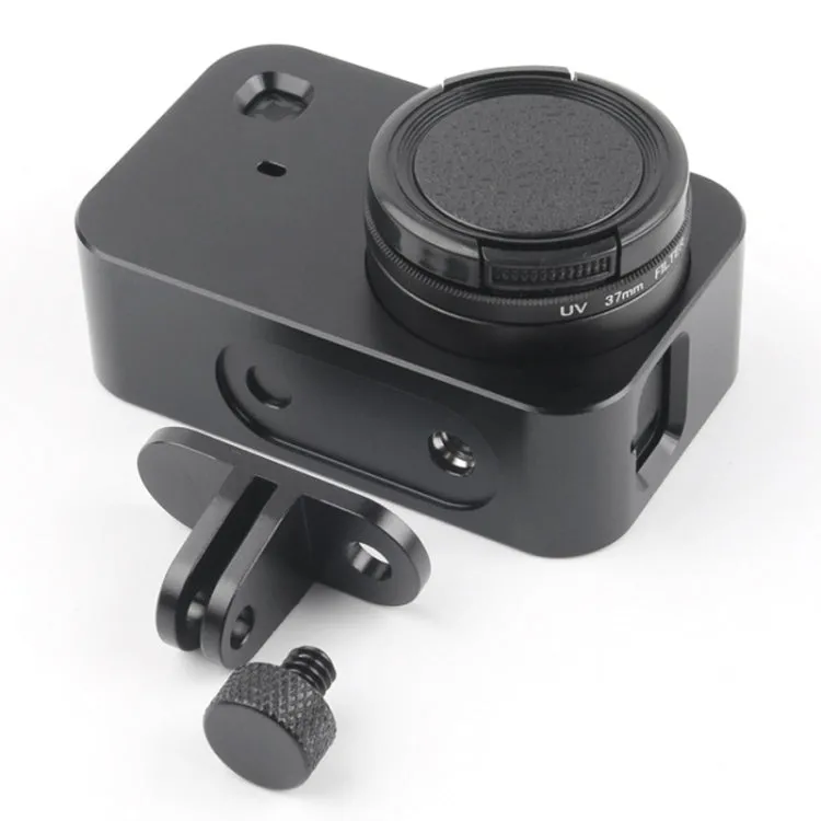 Housing Shell Aluminum Alloy Protective Cage with 37mm Filter Lens & Lens Cap & Screw for Xiaomi Mijia Small Camera (Black)