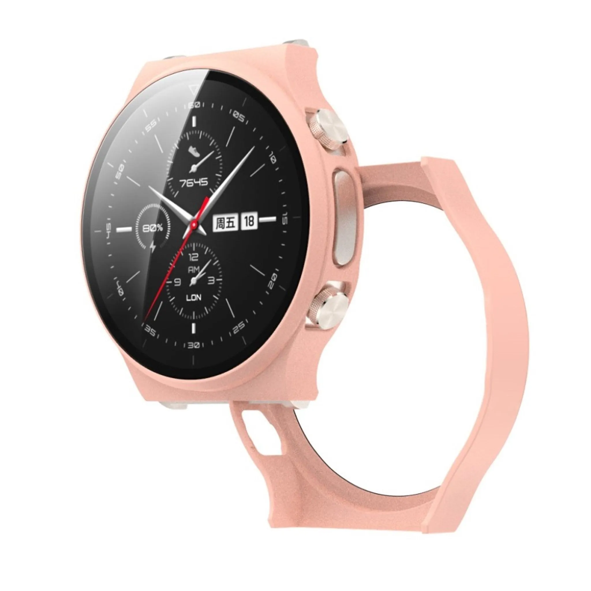 Huawei Watch GT 2 Pro matter cover with tempered glass - Pink