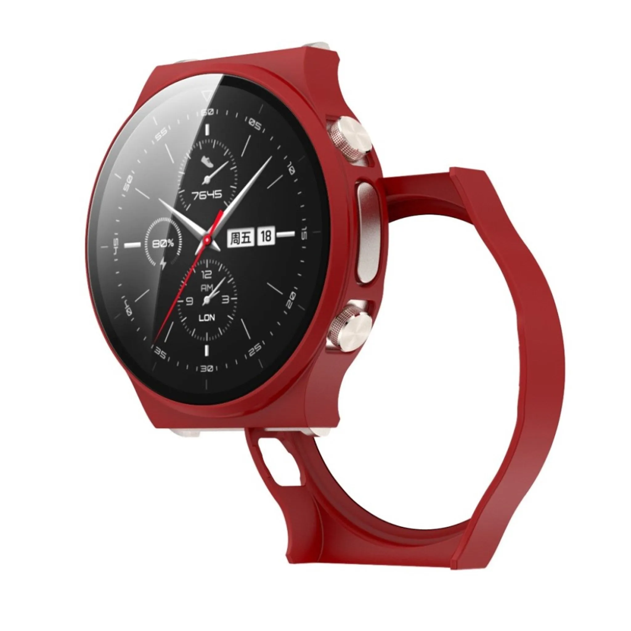 Huawei Watch GT 2 Pro matter cover with tempered glass - Red