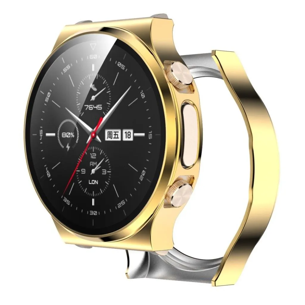 Huawei Watch GT 2 Pro shiny cover with tempered glass - Gold