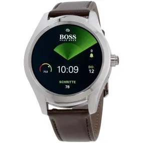 Hugo Boss Smart Watch 1513551 Touch Customisable Digital Dial Leather Strap Men Watches Lexor Miami