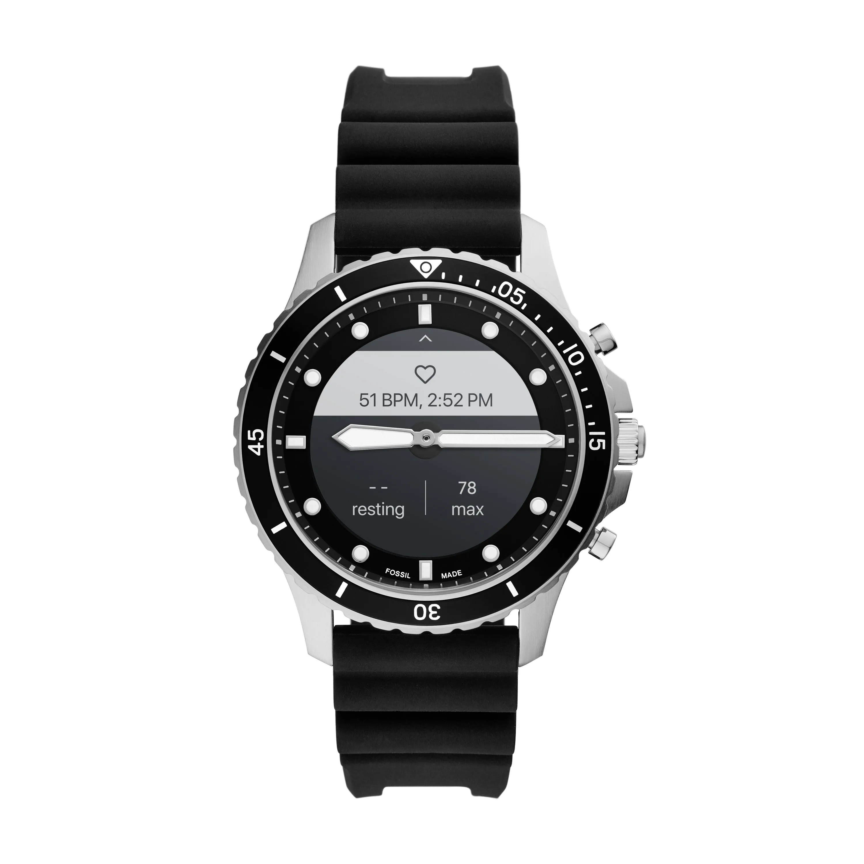 Hybrid Smartwatch HR FB-01 Black Silicone