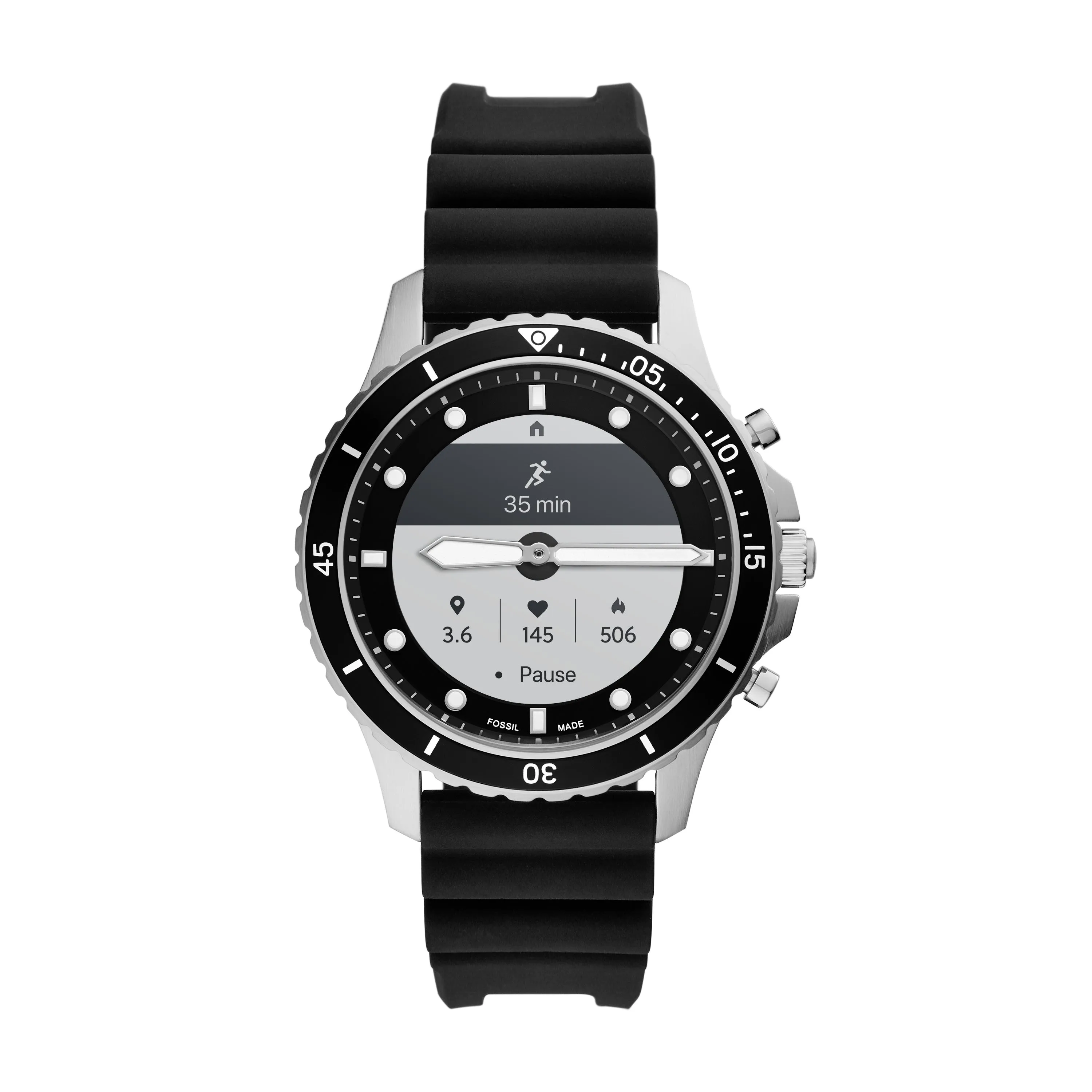 Hybrid Smartwatch HR FB-01 Black Silicone