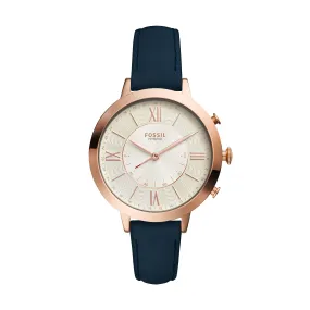 Hybrid Smartwatch Jacqueline Navy Leather