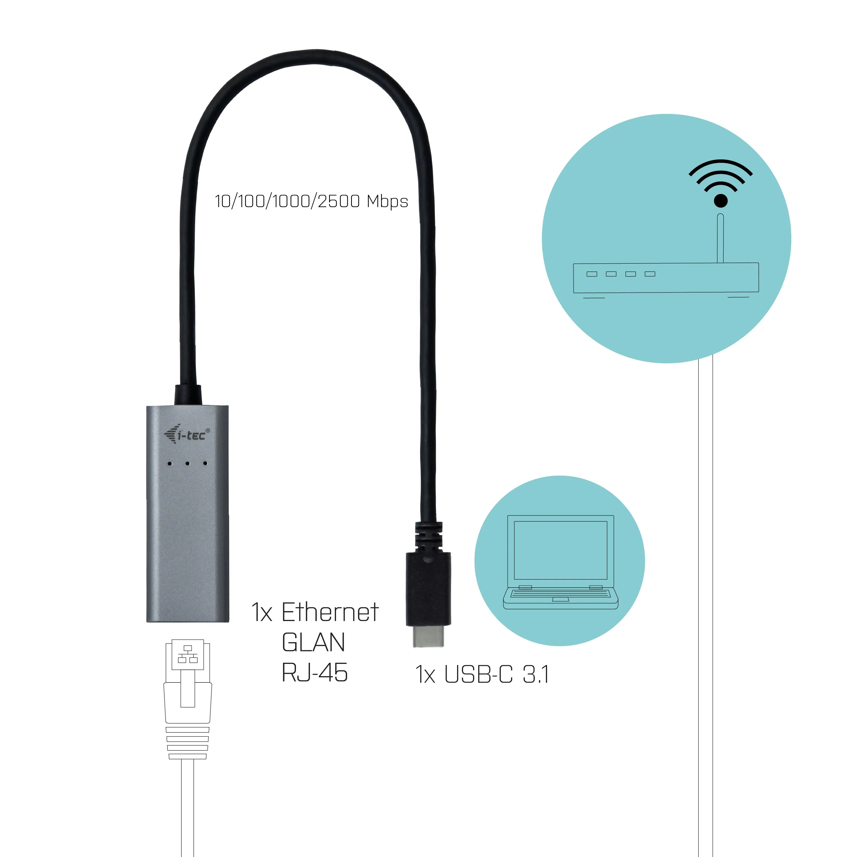 I-Tec Network Adapter C31metal25lan - Usb-C 3.1