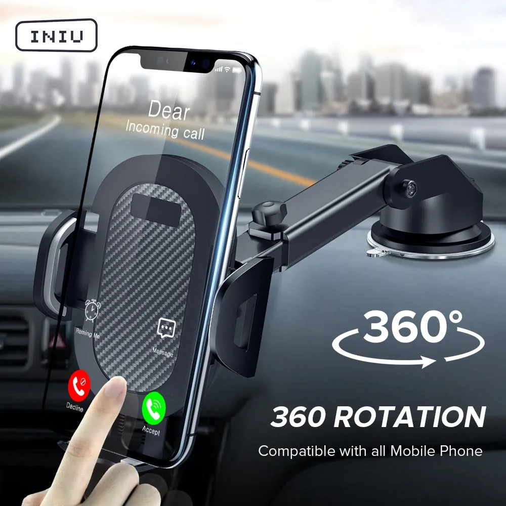 INIU Sucker Car Phone Holder 360 Mount in Car Stand No Magnetic Support Mobile Cell Cellphone Smartphone For iPhone X Max Xiaomi