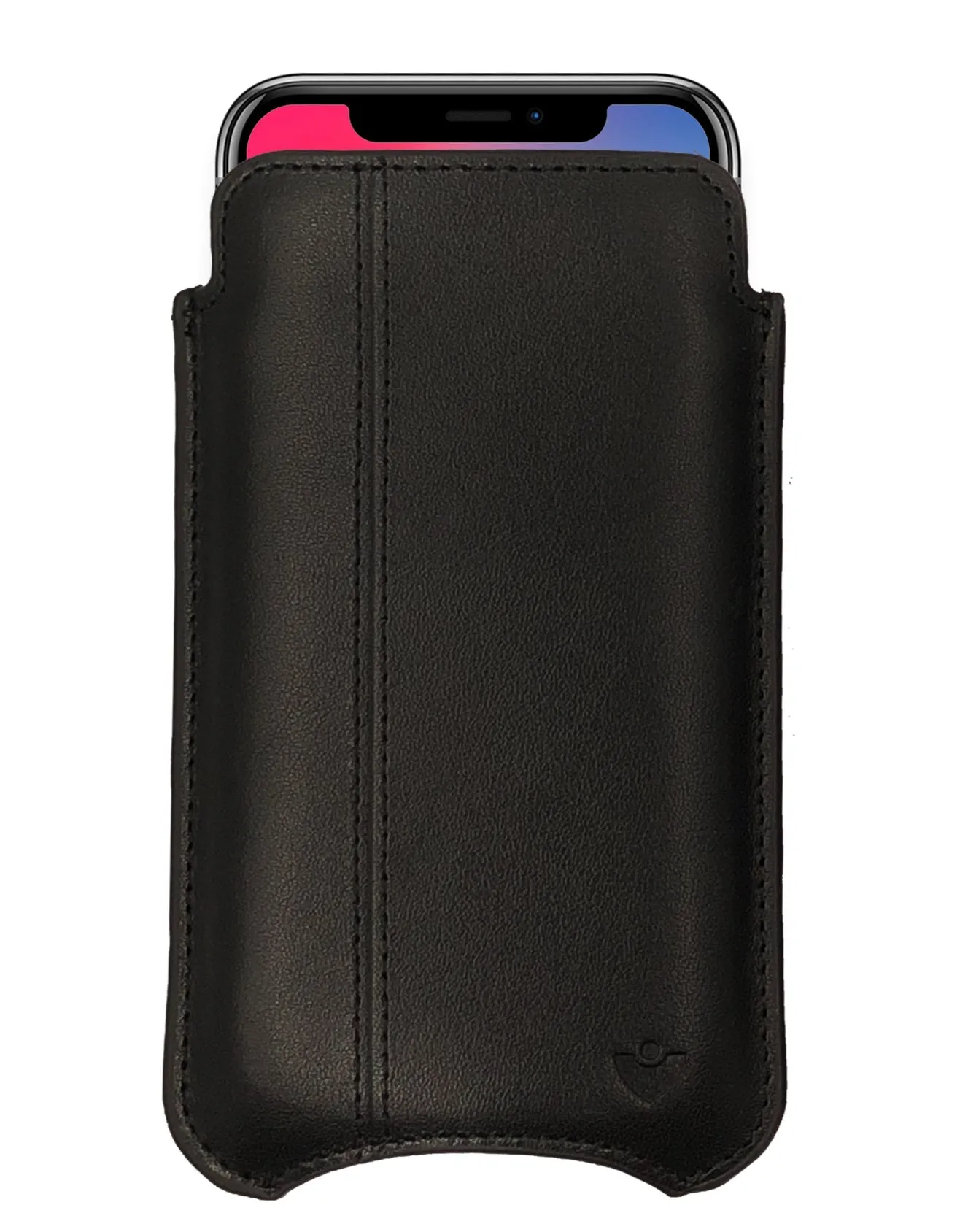 iPhone 16 / 16 Pro Black Leather Wallet Case with NueVue Patented Antimicrobial, Germ Fighting and Screen Cleaning Technology