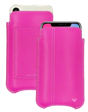 iPhone 16 / 16 Pro Violet Rose Leather Wallet Case with NueVue Patented Antimicrobial, Germ Fighting and Screen Cleaning Technology