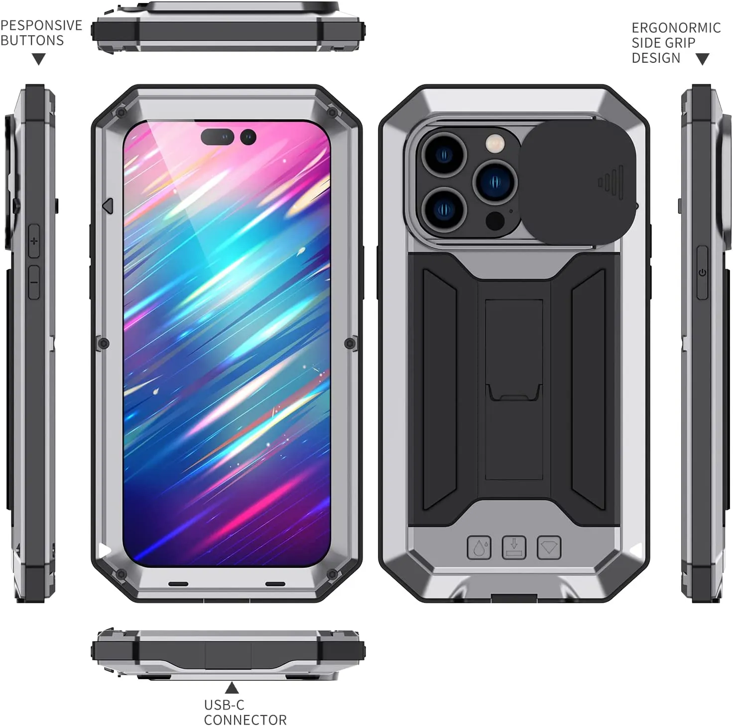 iPhone 16 Pro Max Metal Rugged Case