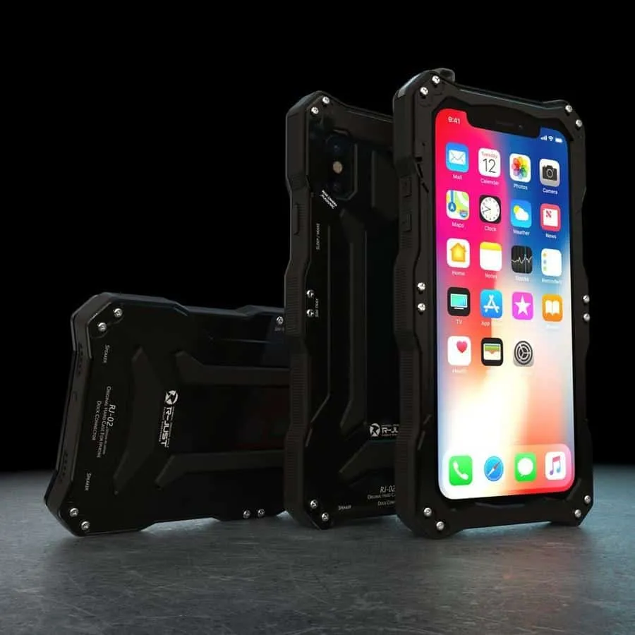 iPhone X/XS Case Slim Aluminum Metal By Gorilla Cases - (Black)