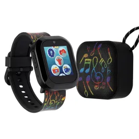 iTech Jr Kids Musical Notes Smartwatch - Silicone Strap and LED Bluetooth Speaker