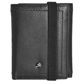 Jack Abrahams Goat Nappa Leather Bi-Fold Slim Wallet Black