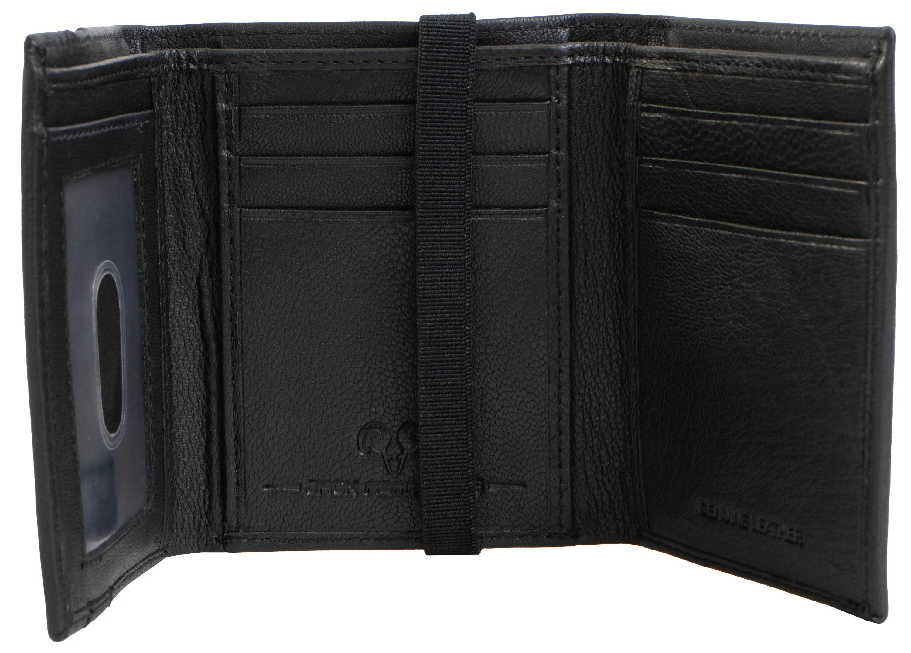 Jack Abrahams Goat Nappa Leather Bi-Fold Slim Wallet Black