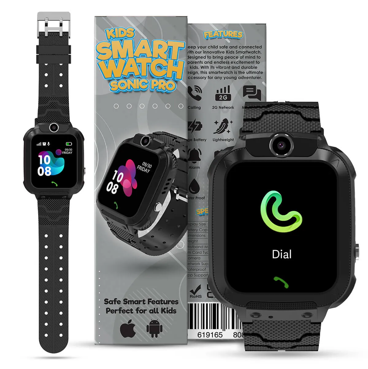 Kids Sonic Pro Smart Watch With Audio Calls, Messages & Games